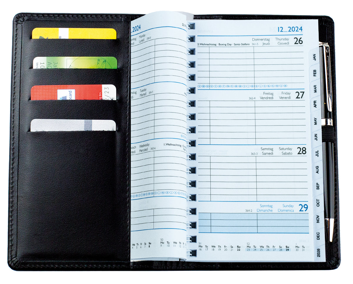 Spiralkalender Pocket Format 2027 | Echtleder | BOXCALF