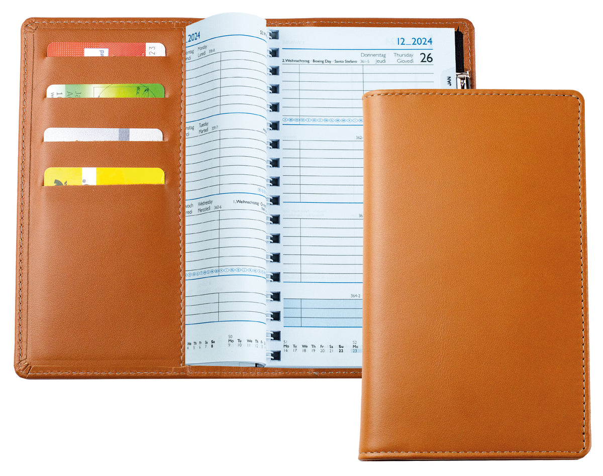 Spiralkalender Pocket Format 2027 | Echtleder | BOXCALF