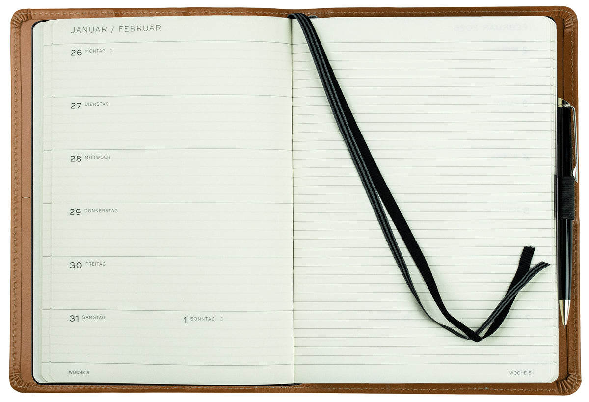 Buchkalender DIN A5 | Echtleder | BOXCALF
