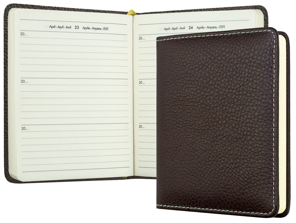 3-Jahres-Buchkalender DIN A6+ | Echtleder | SOFTGRAIN