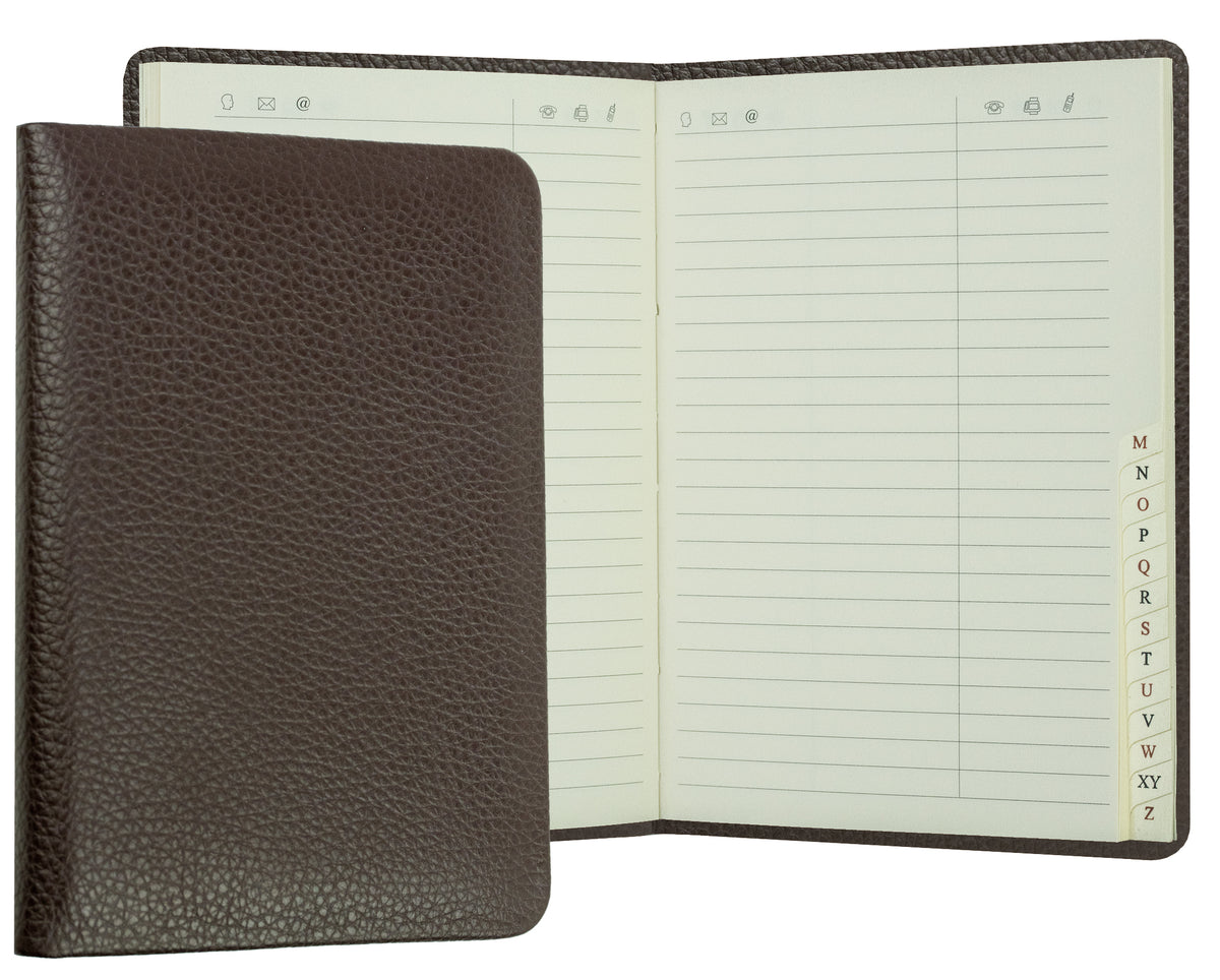 Adressbuch DIN A6+ (gebunden) | Echtleder | SOFTGRAIN