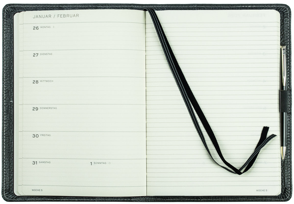 Buchkalender DIN A5 | Echtleder | SOFTGRAIN