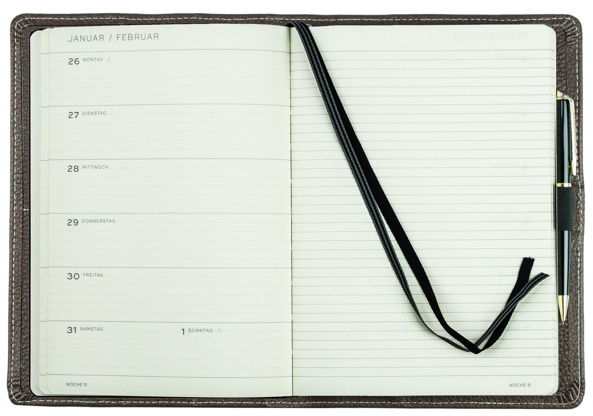 Buchkalender DIN A5 | Echtleder | SOFTGRAIN