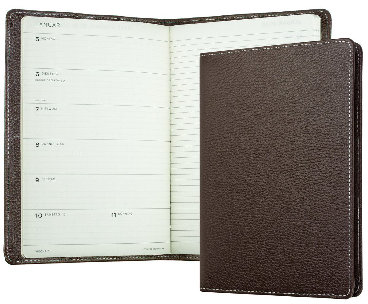 Buchkalender DIN A5 | Echtleder | SOFTGRAIN