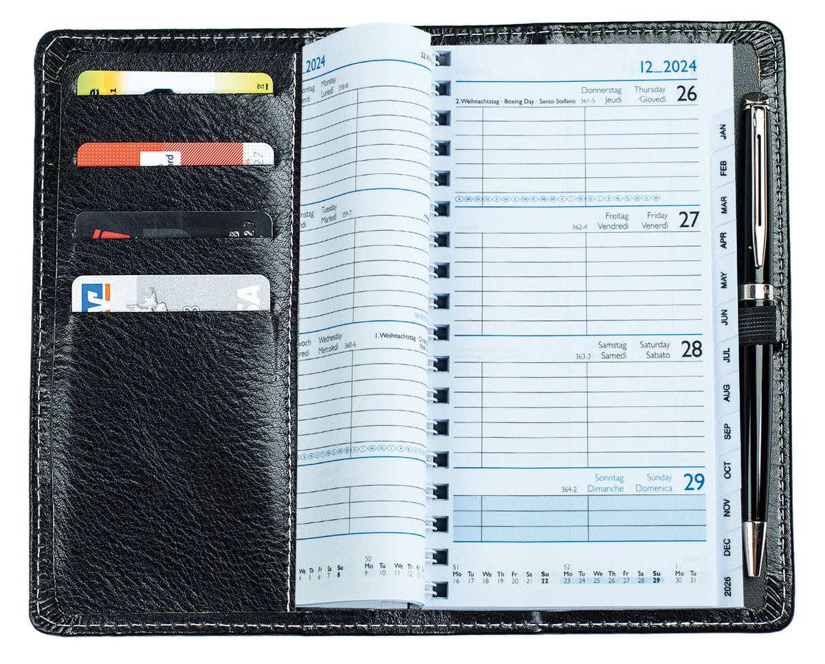 Spiralkalender Pocket Format | Echtleder | VINTAGE