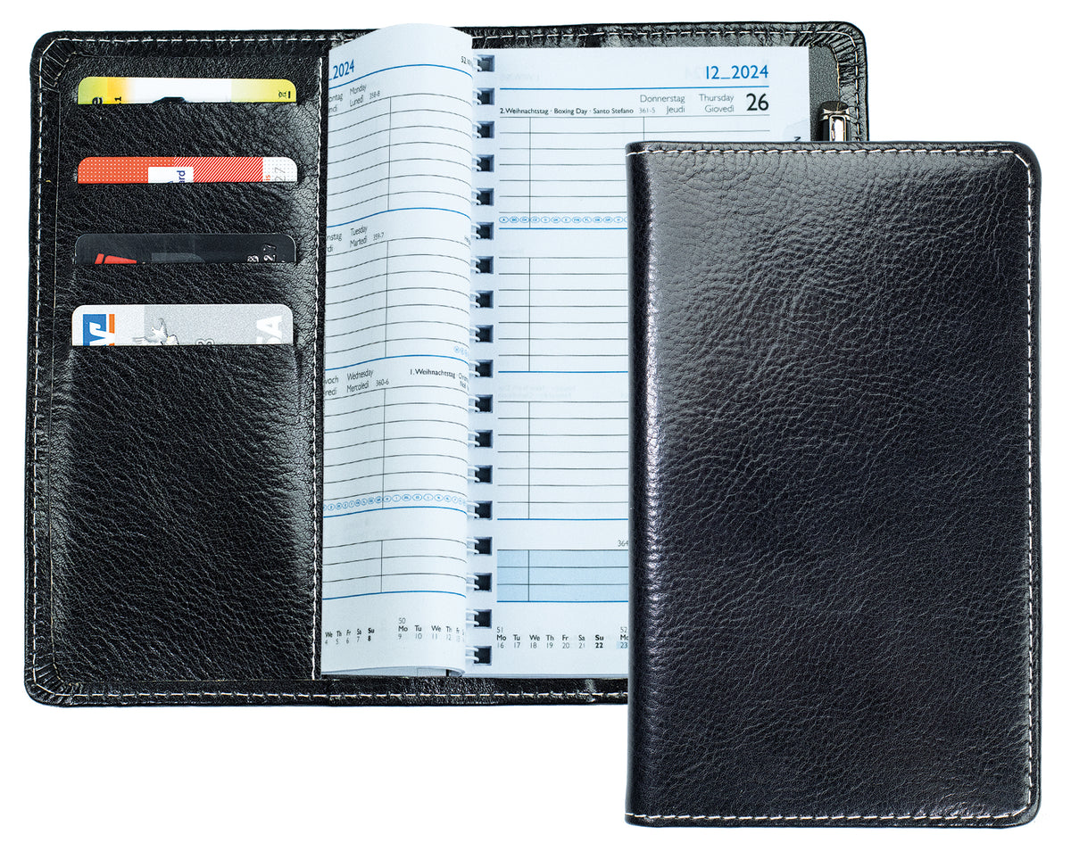 Spiralkalender Pocket Format | Echtleder | VINTAGE
