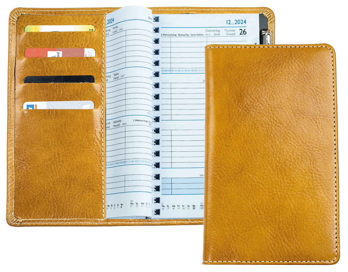 Spiralkalender Pocket Format | Echtleder | VINTAGE