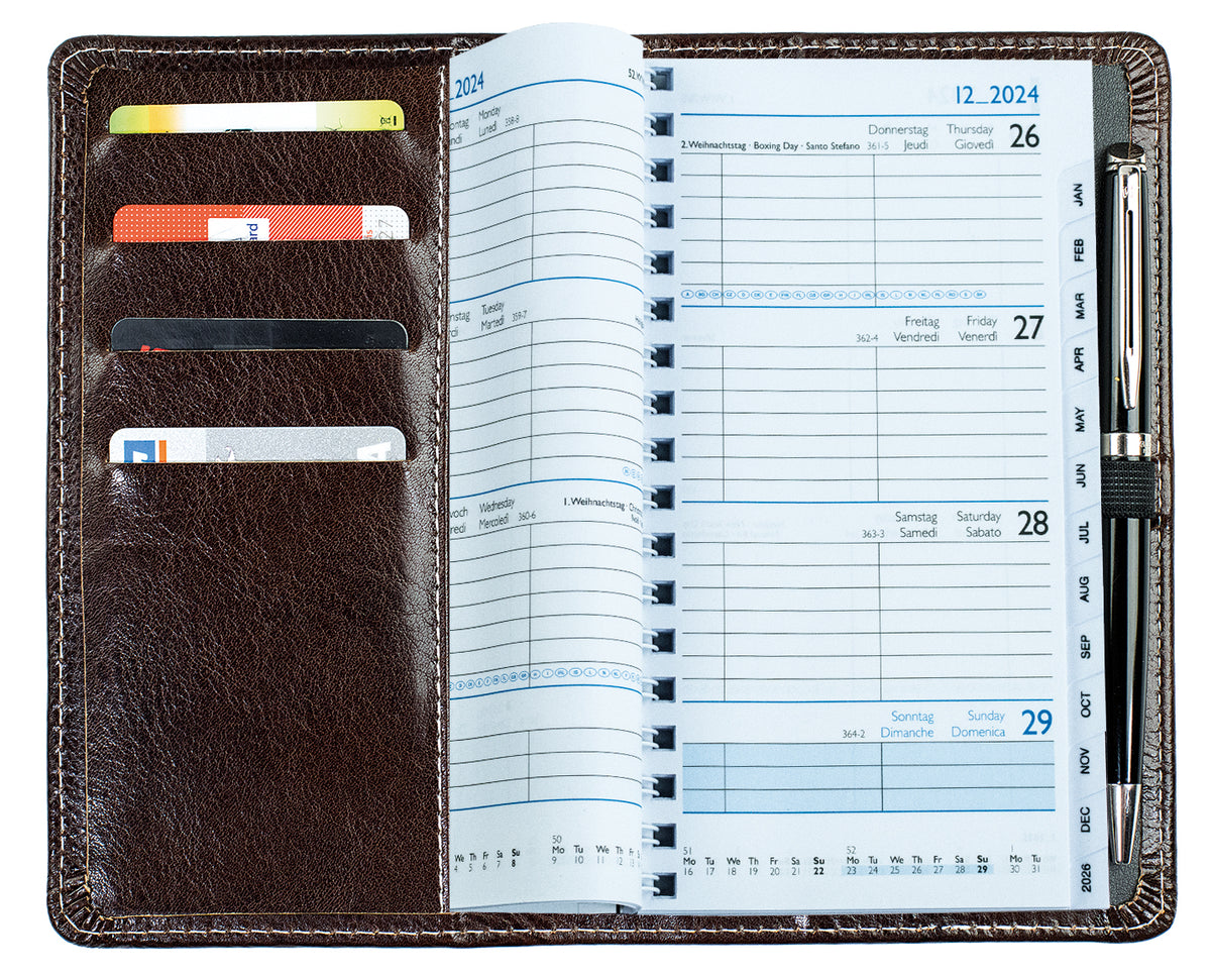 Spiralkalender Pocket Format | Echtleder | VINTAGE