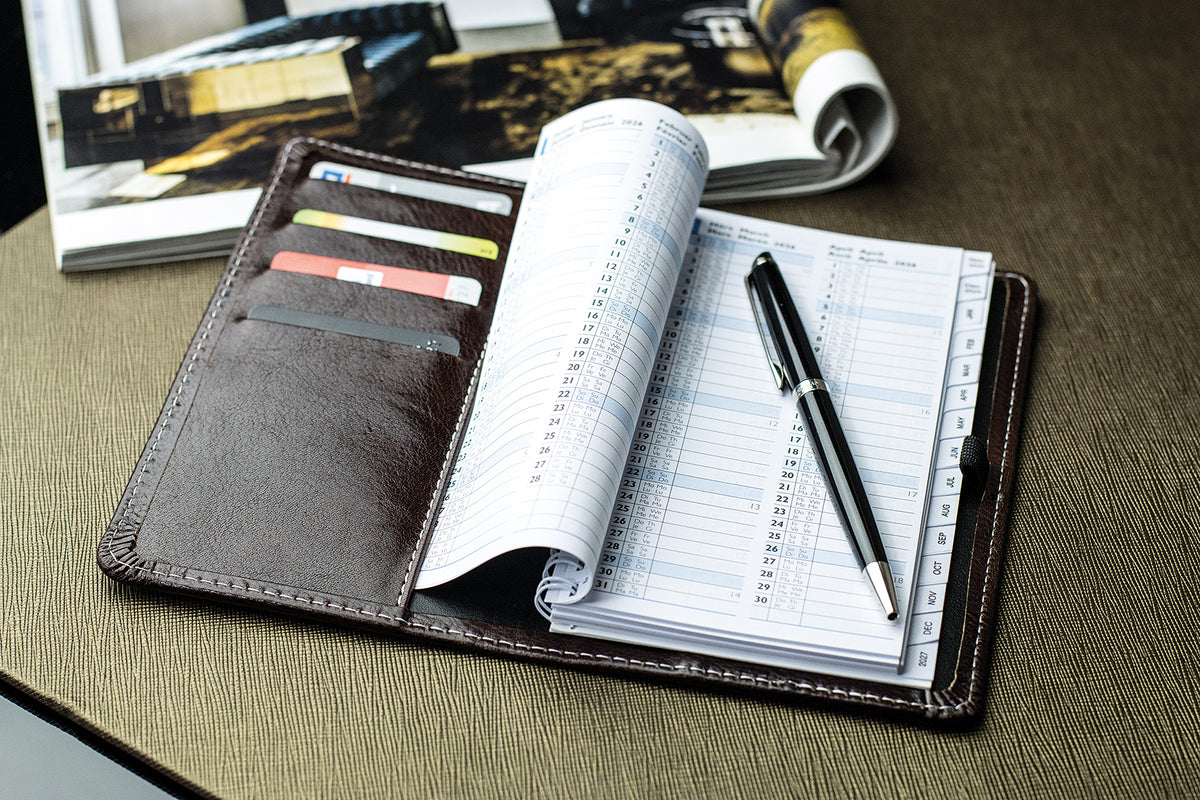 Spiralkalender Pocket Format | Echtleder | VINTAGE
