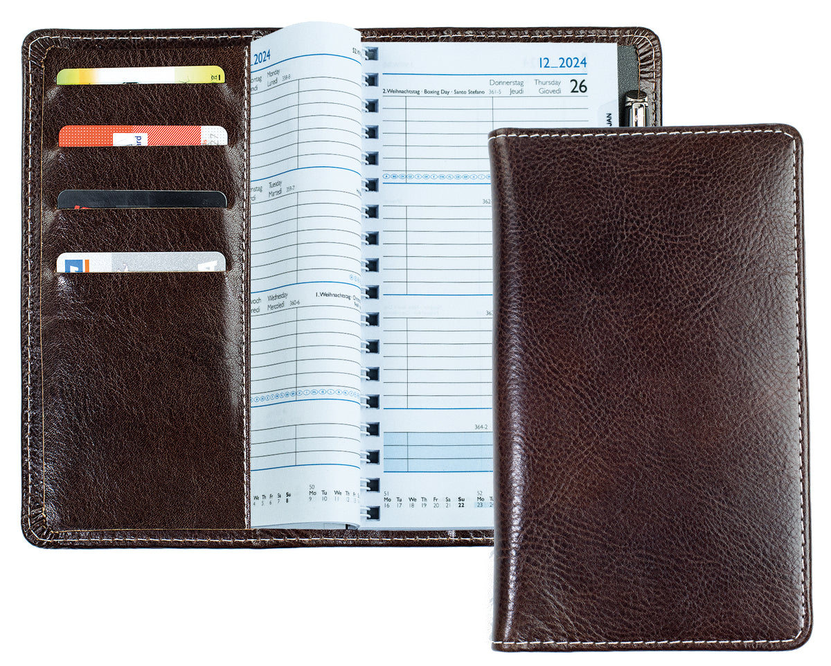 Spiralkalender Pocket Format | Echtleder | VINTAGE