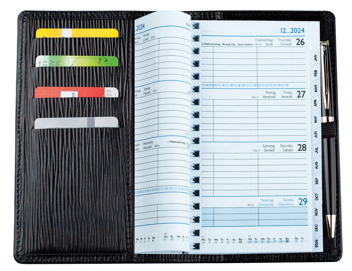 Spiralkalender Pocket Format | Echtleder | PAGLIA