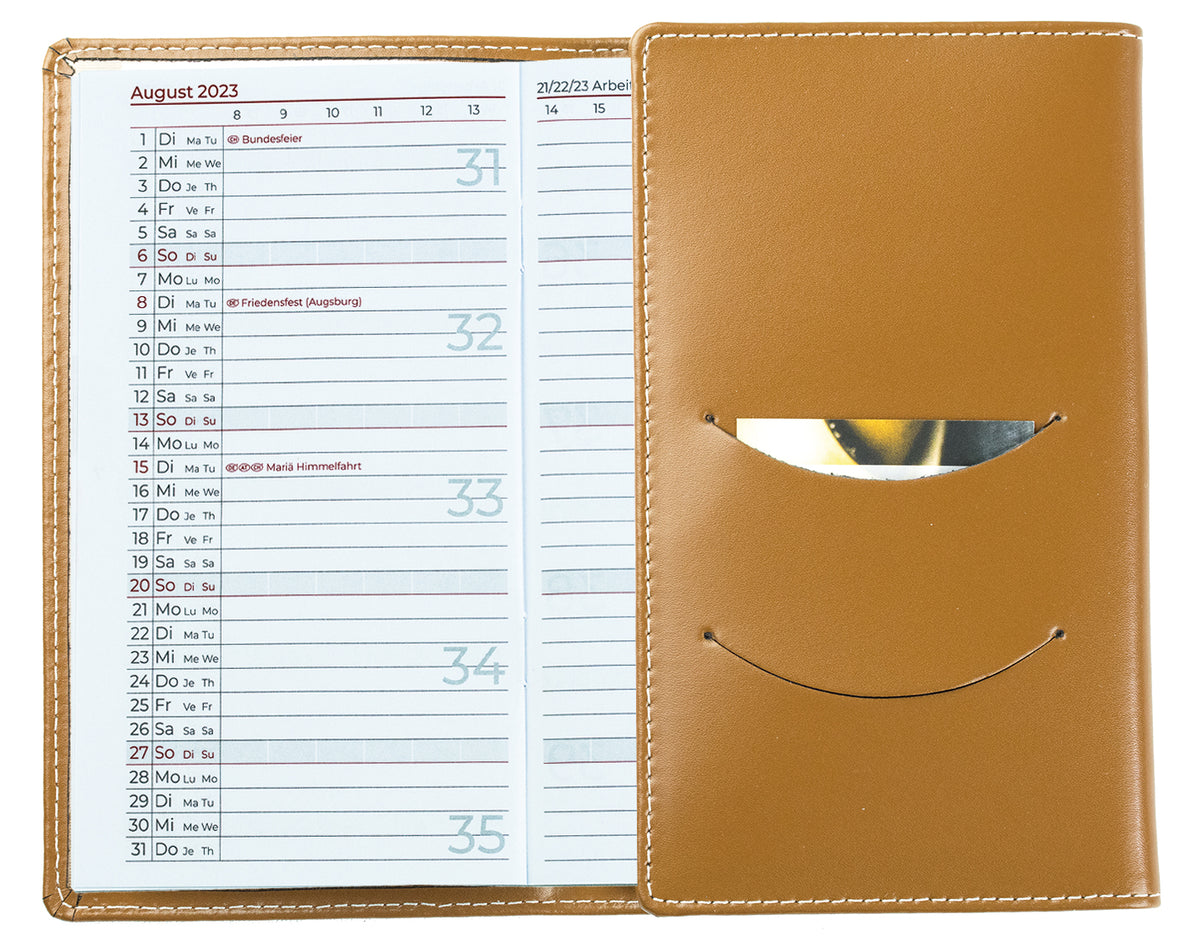 Heftkalender Pocket Format 2027 | Echtleder | CAMBRIDGE