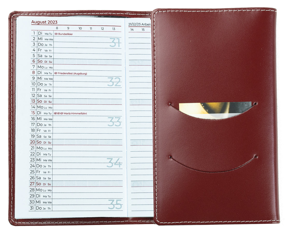 Heftkalender Pocket Format 2027 | Echtleder | CAMBRIDGE