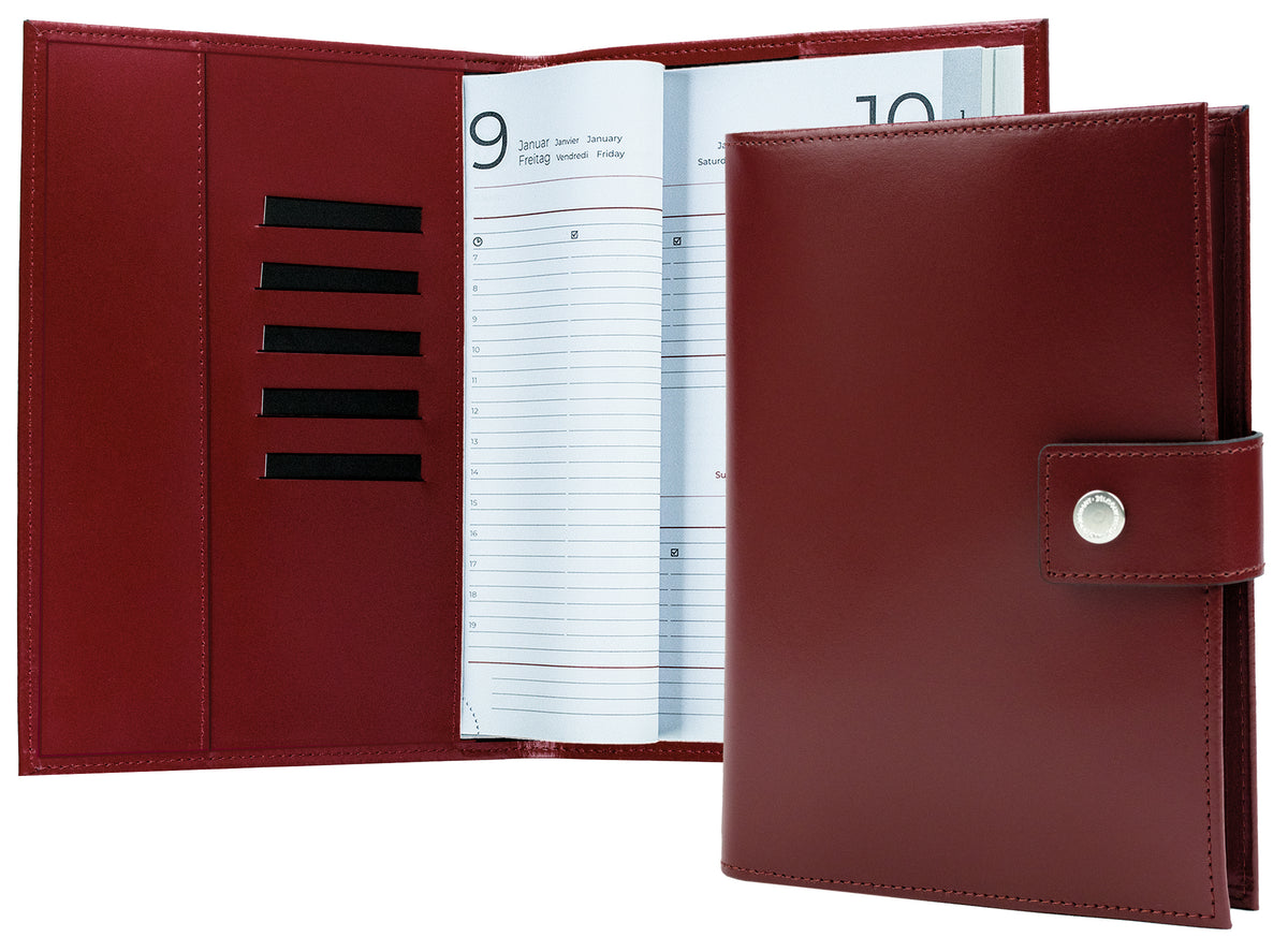 Buchkalender DIN A5 mit Druckknopf | Echtleder | CAMBRIDGE
