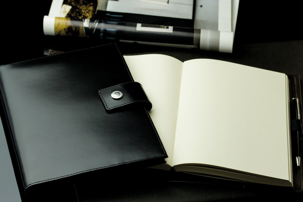 Notizbuch DIN A5 mit Druckknopf | Echtleder | CAMBRIDGE