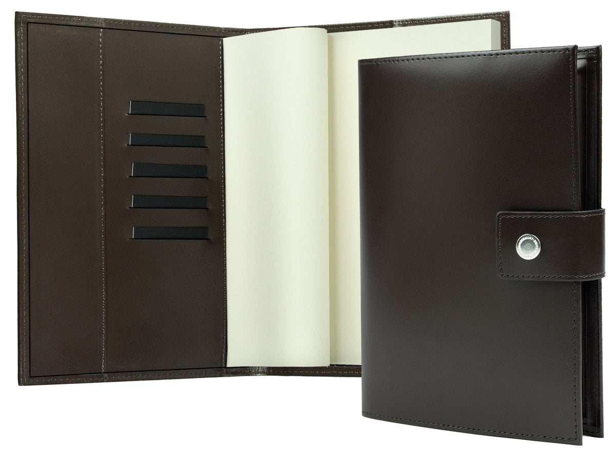 Notizbuch DIN A5 mit Druckknopf | Echtleder | CAMBRIDGE