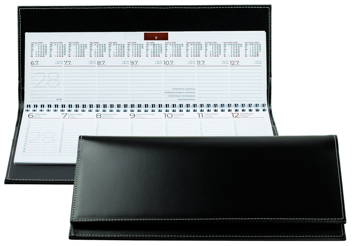 Tischkalender 2027 | Echtleder | CAMBRIDGE