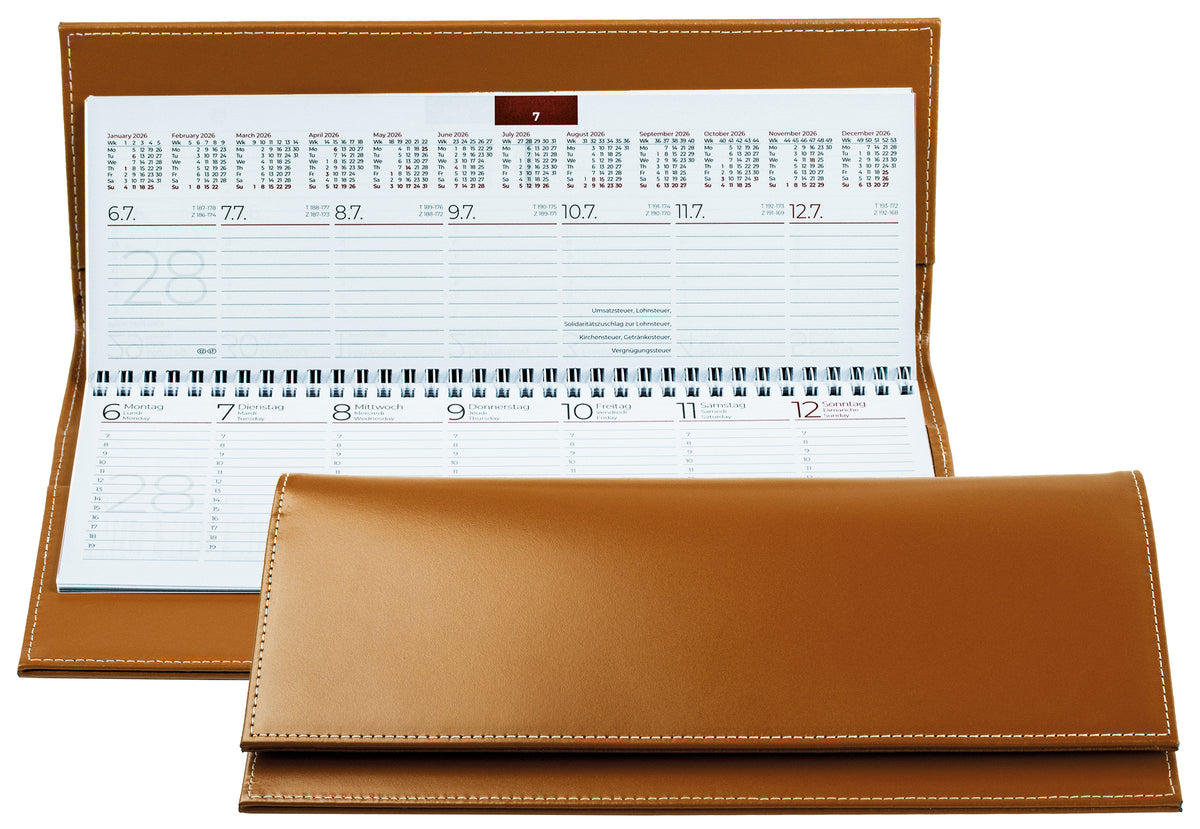 Tischkalender 2027 | Echtleder | CAMBRIDGE
