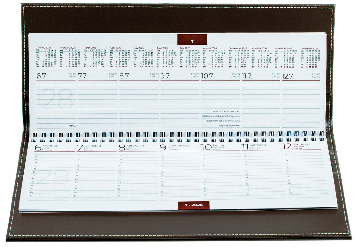 Tischkalender 2027 | Echtleder | CAMBRIDGE