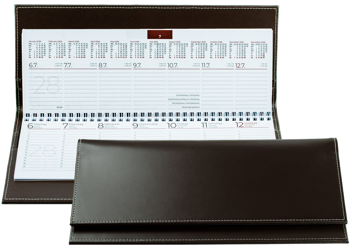 Tischkalender 2027 | Echtleder | CAMBRIDGE