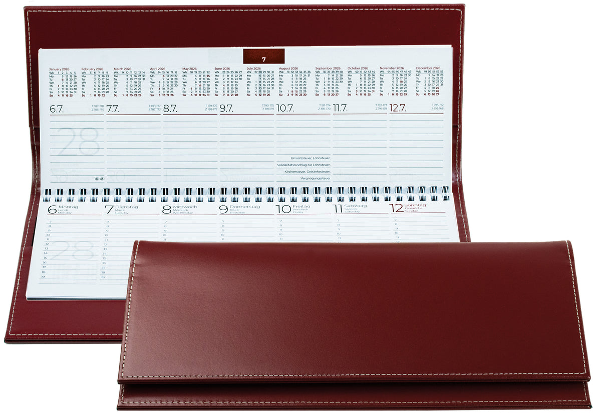 Tischkalender 2027 | Echtleder | CAMBRIDGE