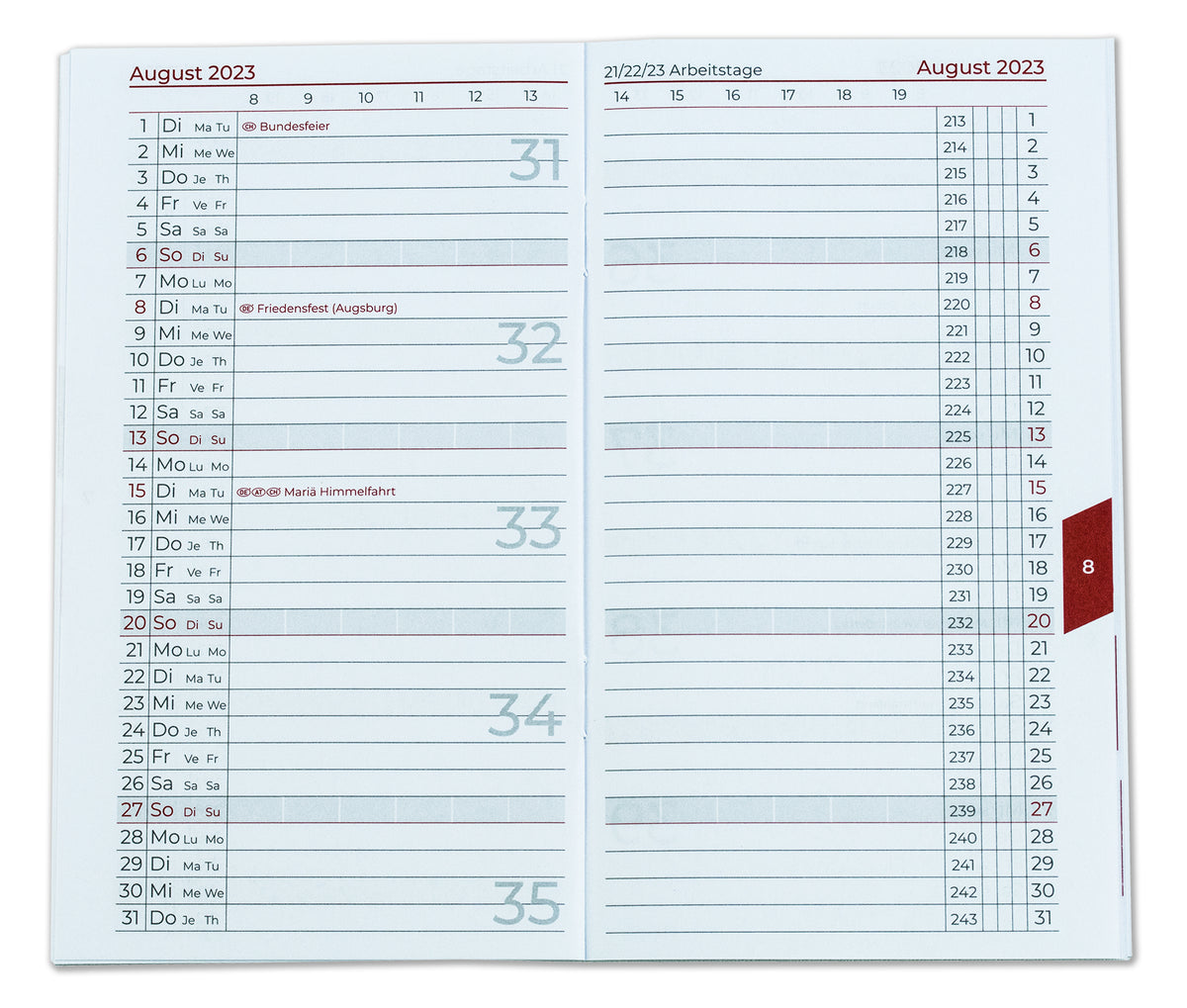 Heftkalender Pocket Format 2027 | Nachfüllartikel
